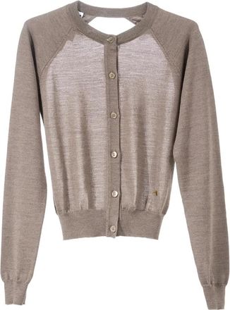 Moschino Open Rug Beige Vest - Dames - Vesten - Beige - M - Wol - Truien & Vesten