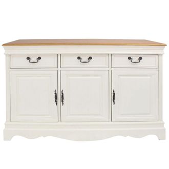 Maisons du monde Aparador con 3 puertas y 3 cajones crema 131 cm