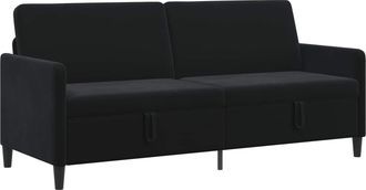 vidaXL Sof&aacute; Con Almacenamiento Negro 192 X 78 X 87 Cm Poli&eacute;ster Vidaxl