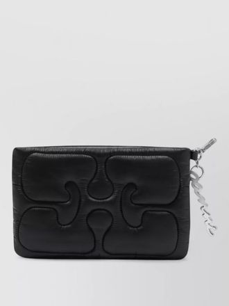 Ganni quilted synthetic clutch bag polyamide