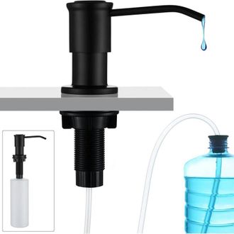 OEM Dispensador De Jab&oacute;n Negro Empotrable, Dispensador De Jab&oacute;n Para Fregadero De Cocina, Dispensador De Jab&oacute;n Integrado Con Botella De 500 Ml Y Cable De 