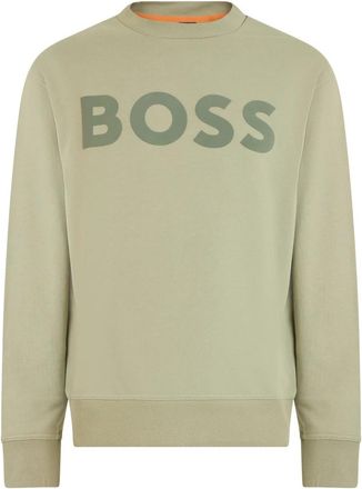 HUGO BOSS Katoenen sweatshirt met logo - Heren - Sweatshirts - Groen - M - Katoen - Hoodies & sweatvesten
