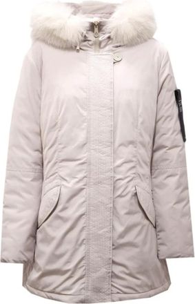 Peuterey Down Jackets, female, Beige, 3XL, Padded Jacket with Real Fur Trim