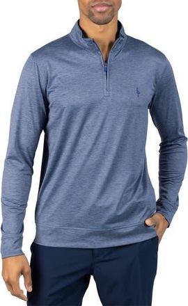 Tailorbyrd M&eacute;lange Mesh Performance Quarter Zip Pullover in Denim at Nordstrom Rack, Size Xx-Large