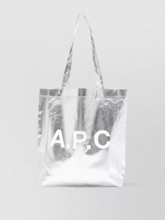 A.P.C. lou metallic finish tote bag dual handles