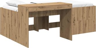 vidaXL Cama Alta Para Ni&ntilde;os Con Escritorio Roble Artisan 98.5 X 200 Cm Vidaxl