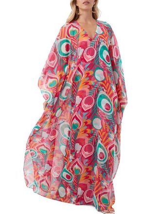 Trina Turk Printed Salon Maxi Caftan Dress in Multi at Nordstrom, Size 8