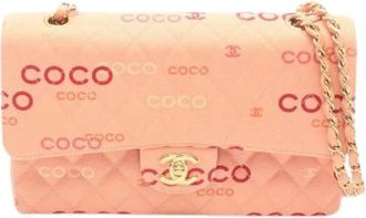 Chanel Pre-owned Coco Print Matelasse Canvas Leather Shoulder Bag - Dames - Vintage Schoudertas - Roze - ONE Size - Leer - Vintage