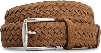 Tod's Woven Suede Belt With Branded Metal Buckle