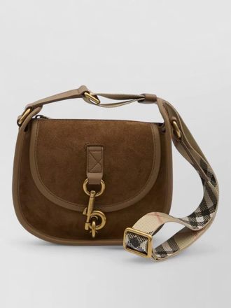 Burberry b clip mini suede crossbody bag