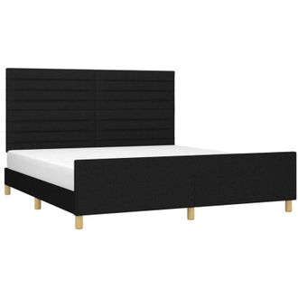 vidaXL Cama Sin Colch&oacute;n Tela Negro 160x200 Cm Vidaxl