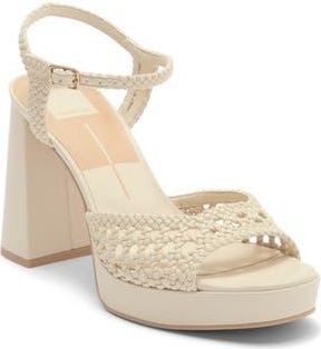 Dolce Vita Peyton Platform Sandal in Creme Woven Stella at Nordstrom Rack, Size 7.5