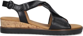 Gabor Schoenen, Dames, Zwart, 40 EU, Leer, Zwarte Sandalen