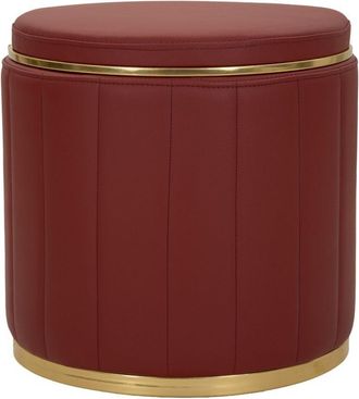Mauro Ferretti Puff Con Compartimento De Almacenamiento London Rojo Cm &Oslash; 46,5x44