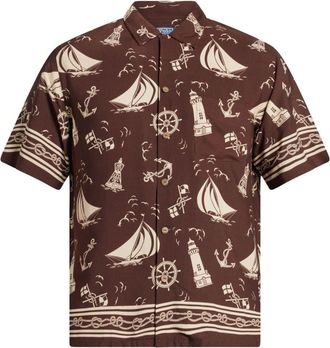 Polo Ralph Lauren graphic-print shirt - men - Viscose - L - Brown