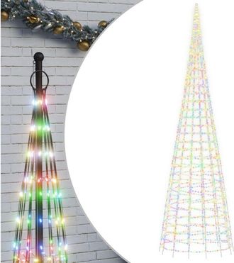 vidaXL vidaXL Albero di Natale a LED su Pennone 3000 LED Colorati 800 cm