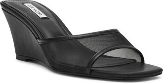 Steve Madden Seleste Wedge Slide Sandal in Black Mesh at Nordstrom, Size 9.5