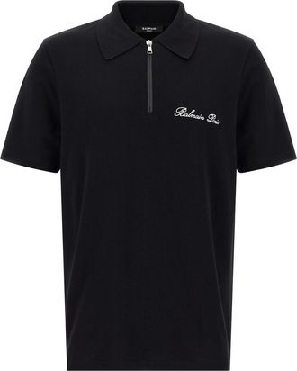 Balmain Bicolor Cotton Polo Mens Shirt