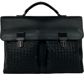 Bottega Veneta Black Leather Briefcase (Pre-Owned)