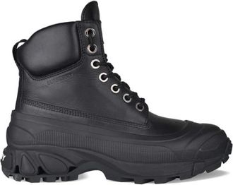 Burberry Arthur Enkellaarsjes - Heren - Veterlaarzen - Zwart - 41 1/2 EU - Leer - Schoenen