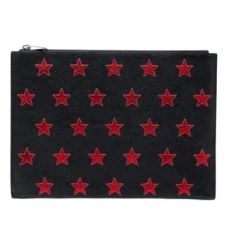 Saint Laurent Pre-owned Clutches, female, Black, Size: ONE SIZE Pre-owned Printed Leather Clutch