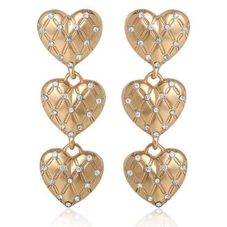 Juicy Couture Triple Heart Drop Earrings in Gold Tone at Nordstrom