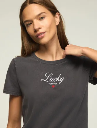 Lucky Brand Womens Lucky Rose Classic Crew
