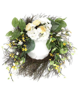 Safavieh Faux 26In Hydrangea & Spring Blossom Wreath