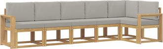 vidaXL Conjunto De Sof&aacute;s De Exterior 6 Uds. Blanco Y Gris Claro Vidaxl