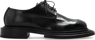 Moschino Glanzend Kalfsleer Derby - Dames - Veterschoenen - Zwart - 40 EU - Leer - Schoenen