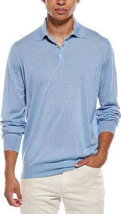 Brunello Cucinelli Wool & Cashmere-Blend Knit Polo Shirt