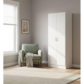 Dmora Armadio Multiuso 2 Ante - 3 Ripiani 5 Vani, Bianco, -, 69.2x180h cm Thurso