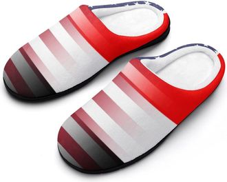 Generic U.S.A. Yemen Flag Slippers Men Winter Warm Cotton Anti-Slip Indoor Slip-Ons House Shoes