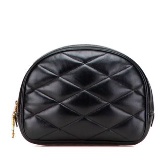 Saint Laurent Pre-owned Saint Laurent Quilted Lambskin Lolita Cosmetics Pouch Ladies GUE669937-0221