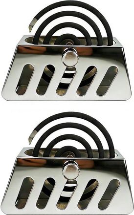 No Brand Juego De 2 Soportes De Acero Inoxidable Para Serpentinas De Incienso Con Orificios De Ventilaci&oacute;n: Cajas Met&aacute;licas Seguras E Ign&iacute;fugas Con Tapa Para U