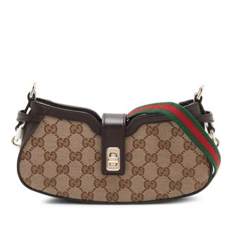 Gucci Pre-owned Gucci Mini GG Canvas Web Moon Side Shoulder Bag Ladies KY8N0SYTOTTFP1HC