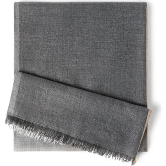 Brunello Cucinelli Cashmere and silk color block scarf in Lead at Nordstrom