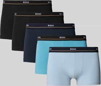 HUGO BOSS Regular Fit Trunks aus Baumwoll-Elasthan-Mix im 5er-Pack in Hellblau, Größe XXL