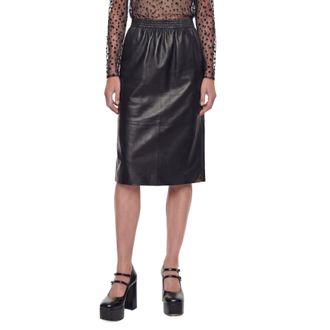 Chlo&eacute; Leather Knee-length Pencil Skirt