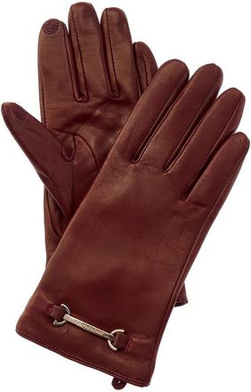 Bruno Magli Horsebit Cashmere-Lined Leather Gloves