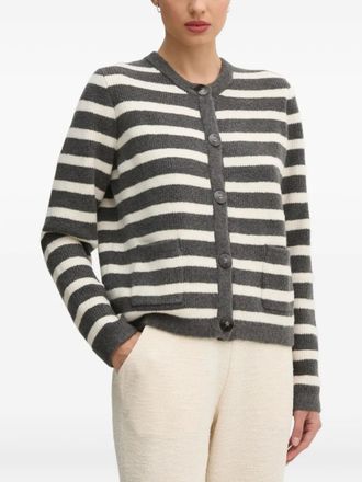 Pedro del Hierro striped ribbed cardigan - Black