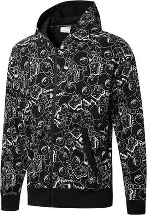 Puma Club All Over Print Full Zip Hoodie Jacket Black 533201-51