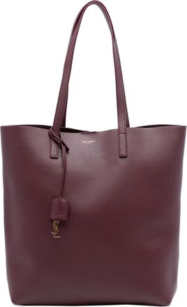 Saint Laurent Pre-owned Womens North South Leather Shopping Tote - Dark Red - One Size