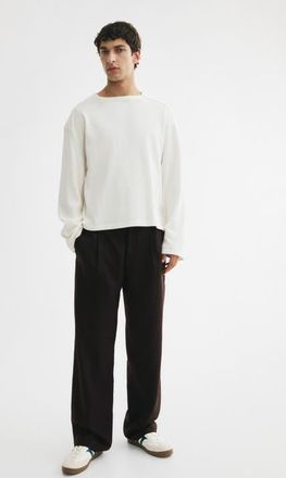 H&M Relaxed-fit Linen-blend Pants in Dark Brown at Nordstrom, Size X-Small