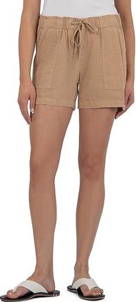 Kut from the Kloth Katana-Drawstring Shorts with Porkchop Pockets Womens Jumpsuit & Rompers One Piece Khaki : XL, Linen/Rayon/Spandex