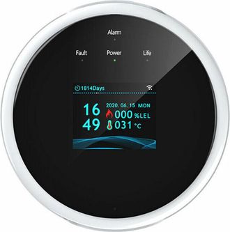 OEM Sensor De Gas Natural Tuya Wifi, Detector De Alarma De Gas Combustible Para El Hogar Inteligente, Sensor De Fugas De Gas, Compatible Con Amazon Alexa 