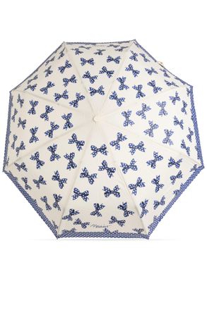 Moschino Folding Umbrella With Print, Unisex, Cream