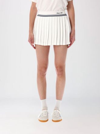 Sporty & Rich Pleated Tennis Mini Skirt with Contrasting Embroidered Logo