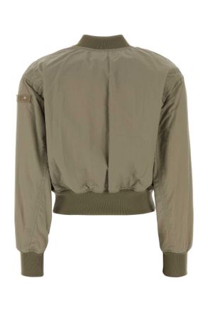 Tatras Womens Sage Green Nylon Ottamota Bomber Jacket Beige Exterior: Giubbini
