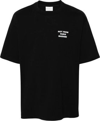 Dr&ocirc;le de Monsieur Le T-shirt Slogan - Heren - T-shirts - Zwart - XL - Katoen - Tops